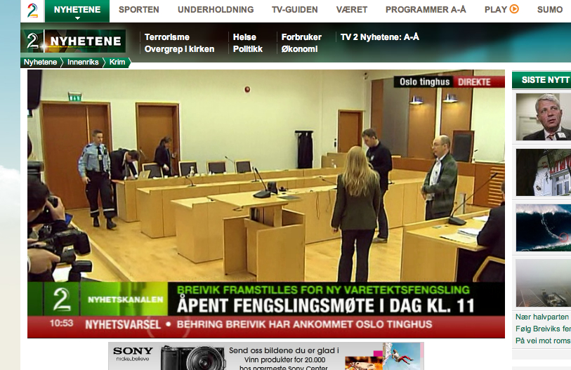 Här är de sista bilderna från norska TV 2 innan dörrarna stängdes.