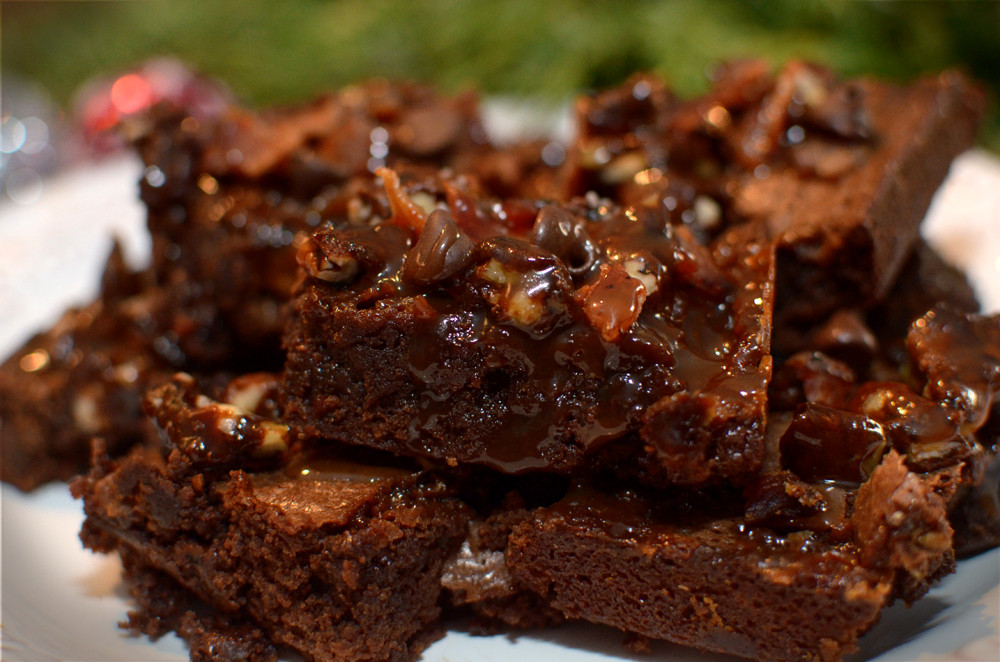 Baconbrownies med karamell – say no more. Baconbrownies med karamell – say no more.