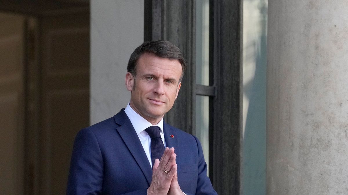Frankrikes president Emmanuel Macron, fotograferad i Paris på torsdagen.