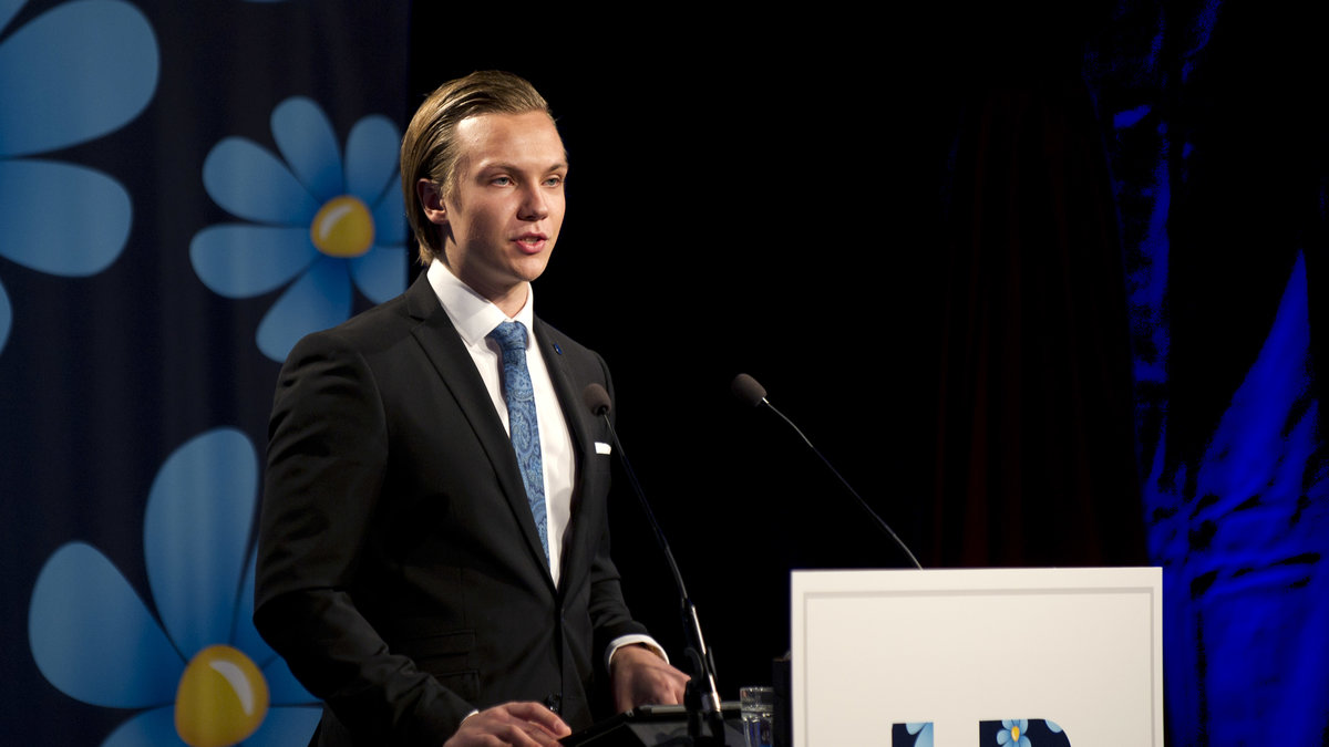 Tobias Andersson, ordförande i Ungsvenskarna. 