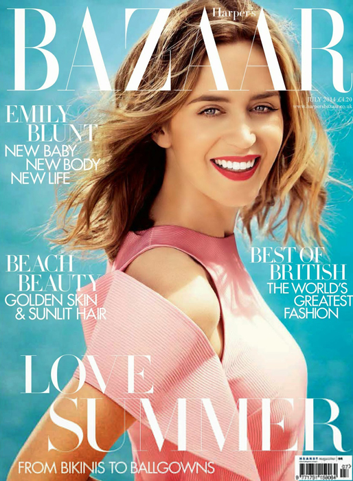 Emily Blunt på omslaget till Harpers Bazaar och deras juli-nummer. Emily Blunt på omslaget till Harpers Bazaar och deras juli-nummer.