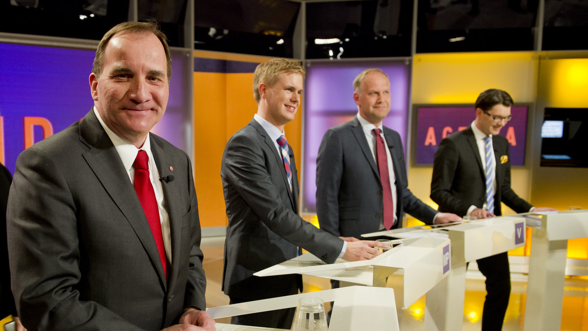 Stefan Löfven och de andra i partiledardebatten förra helgen.