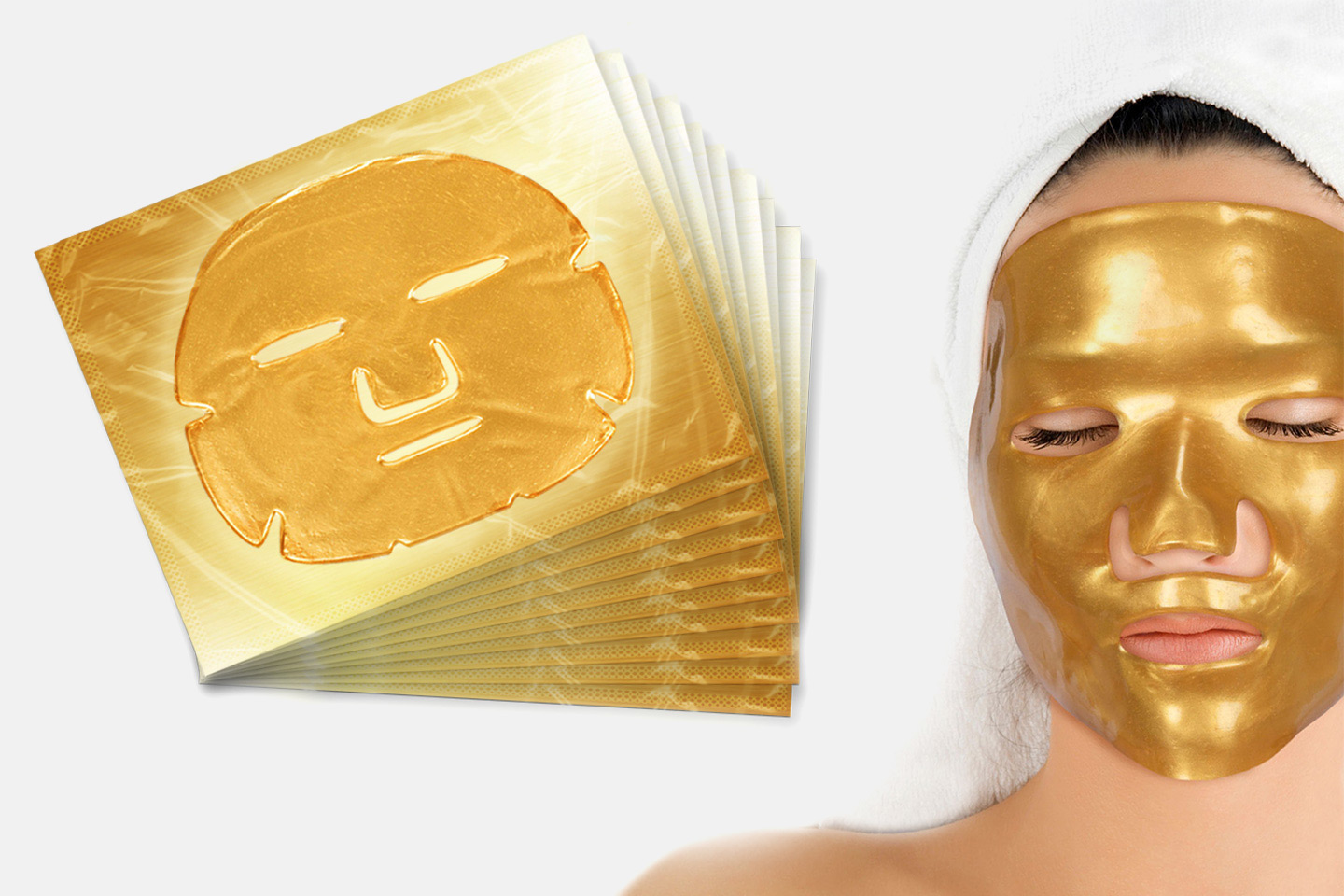 Ansiktsmask med guld Ansiktsmask med guld