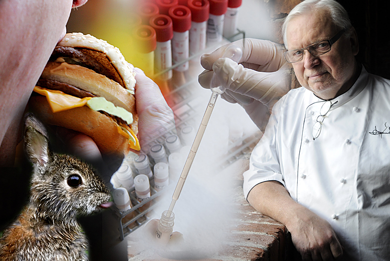 Forskare vill ersätta nötkött med kaninkött och odlat kött. Det vill varken Leif Mannerström eller Svenska vegetariska vöreningens ordförande Henrik Sundström.