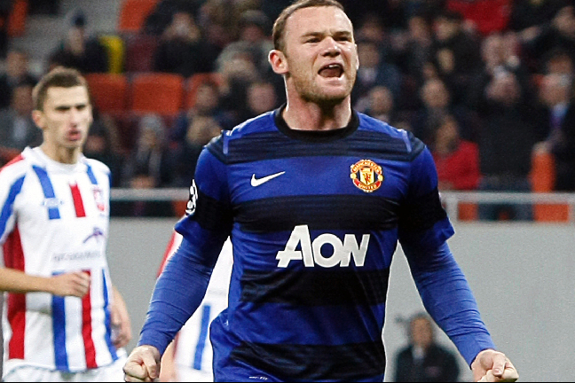 Wayne Rooney nätade två gånger om.