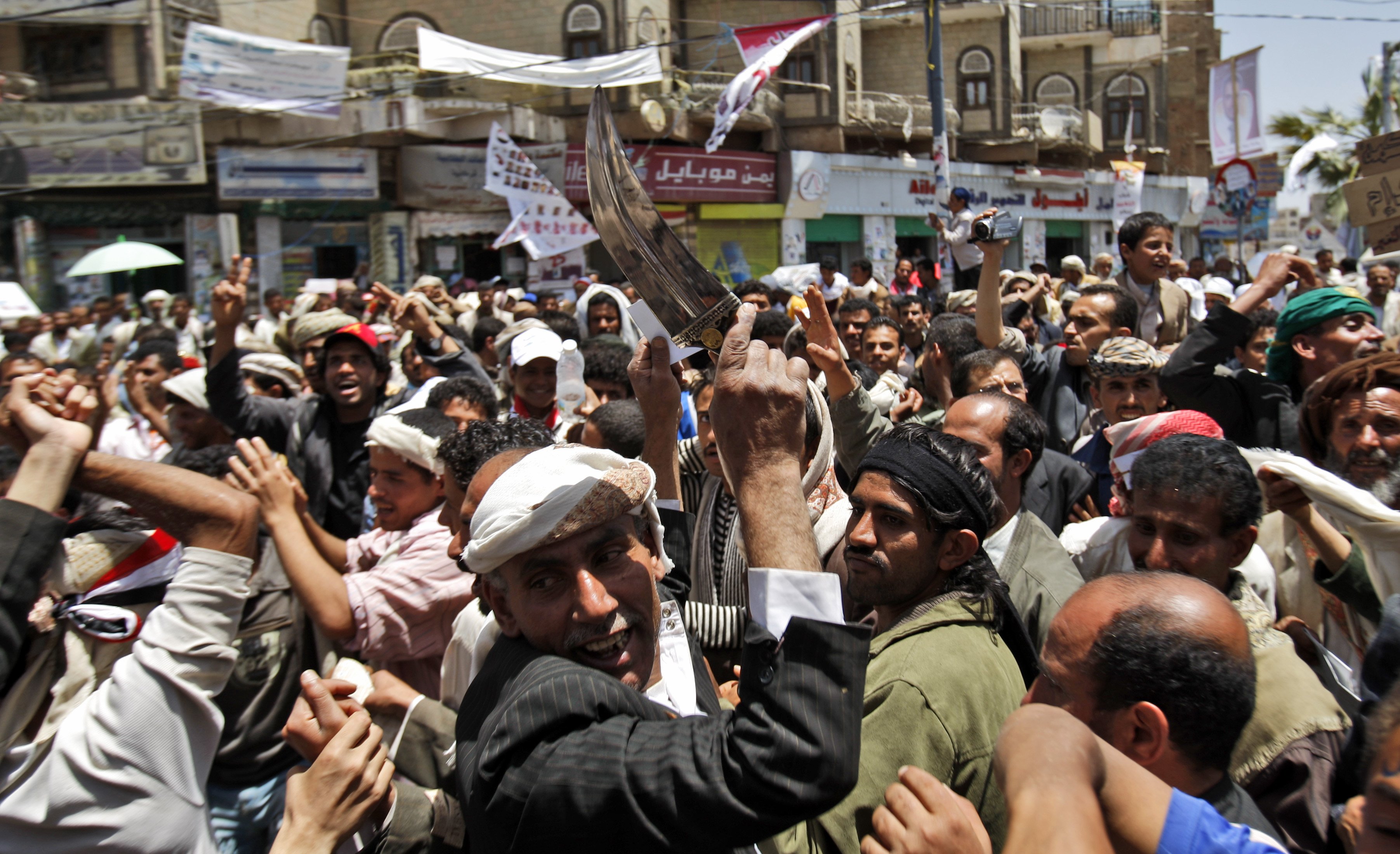 Uppror, Demonstration, Protester, Kravaller, Jemen