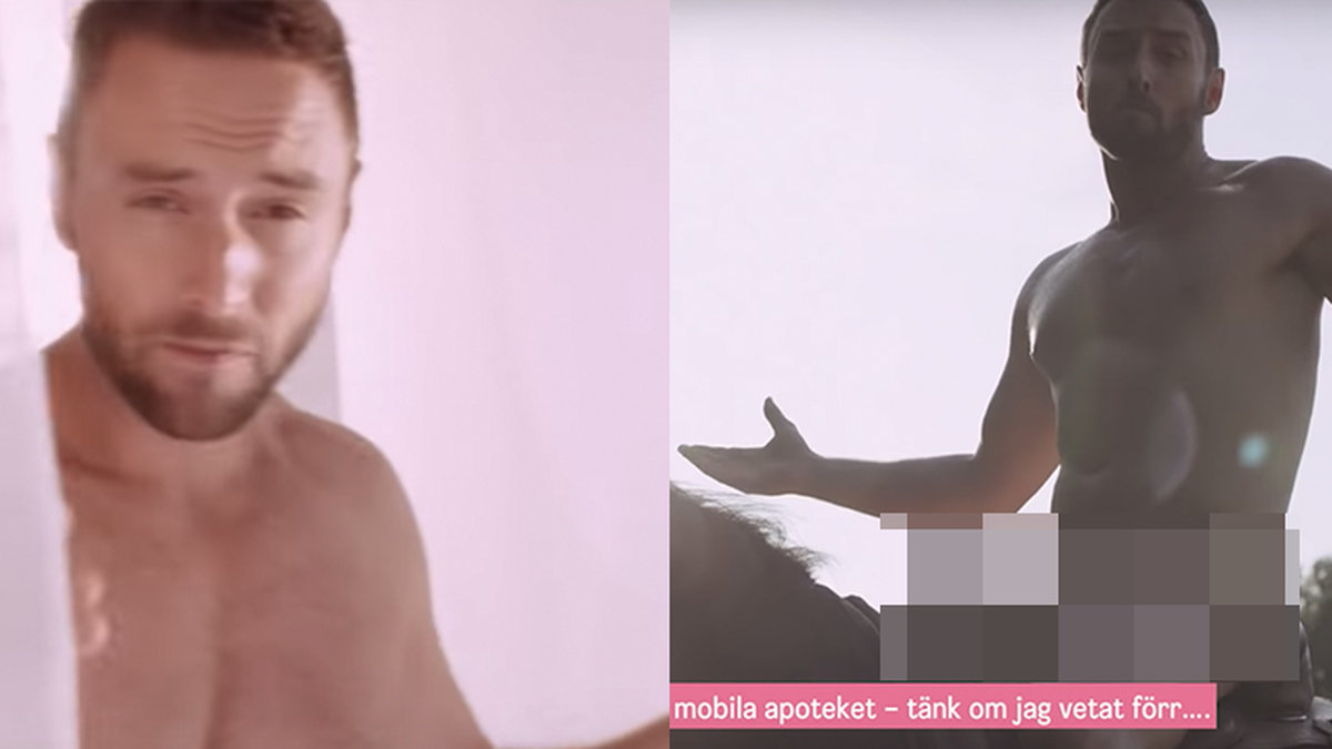 Måns Zelmerlöw kastar kläderna i reklamfilmen