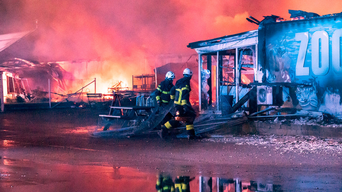 En kraftig brand härjar på onsdagsmorgonen i en zoobutik utanför Lomma. Räddningstjänsten har en större insats på platsen. Ett okänt antal mindre djur fanns i den del som brinner.