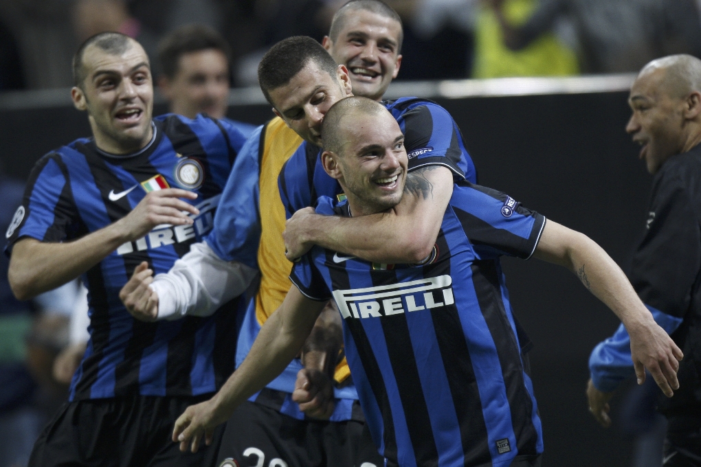 Wesley Sneijder kvitterade för Inter.