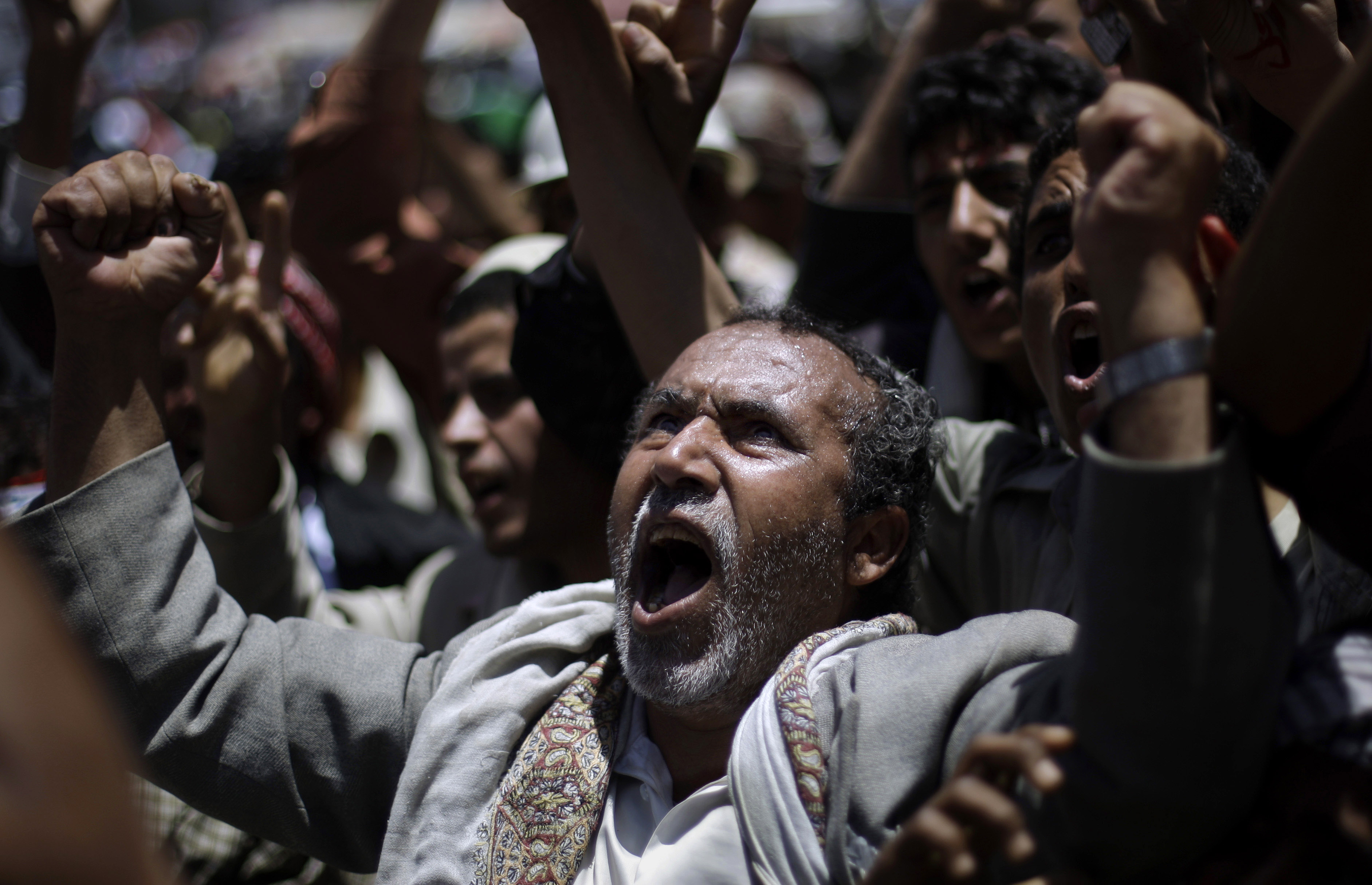 Demonstration, Uppror, Jemen, Protester