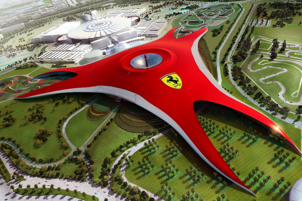 Så här ser "Ferrari World" ut från luften.