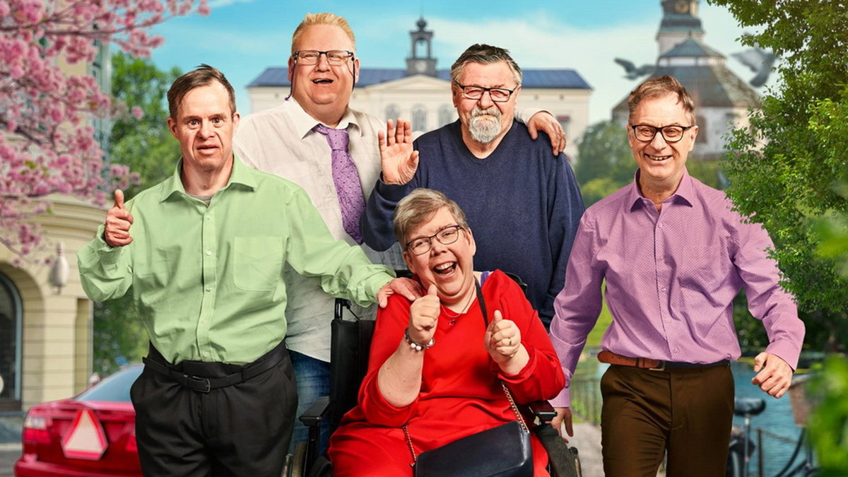 Frasse, Mats, Linda, Åke och Tobbe är några av profilerna i realityserien 'Välkommen till Köping'. Pressbild.
