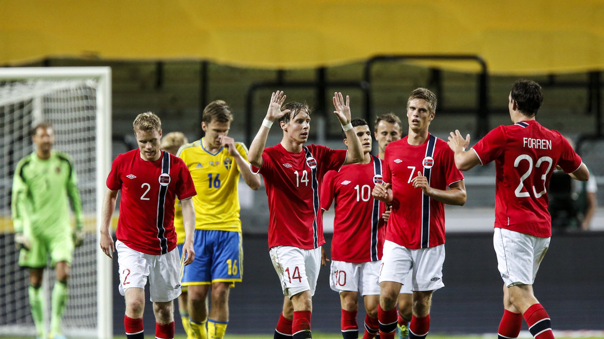 Norge gjorde två mål på kort tid i första halvlek.