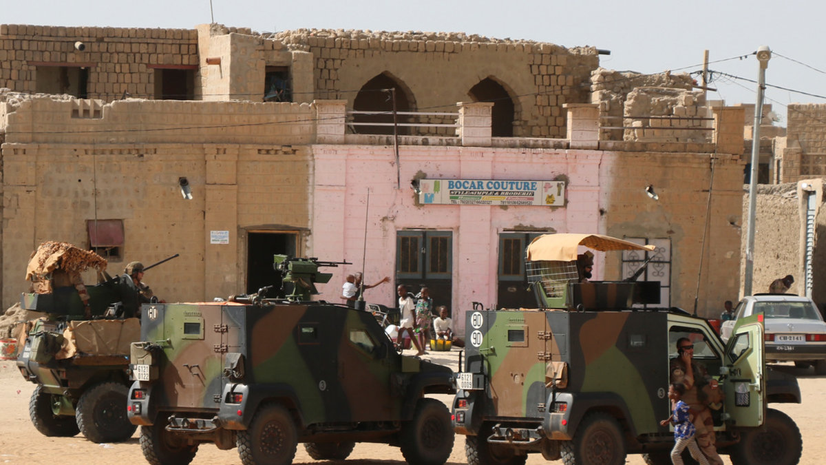 Franska styrkor i staden Timbuktu i Mali. Bilden är från i september i fjol.