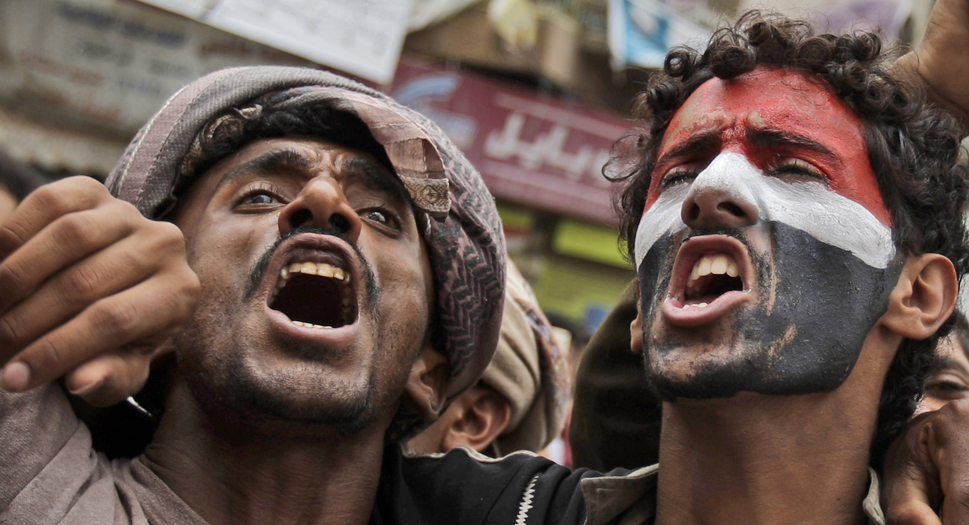 Demonstranter i Jemen