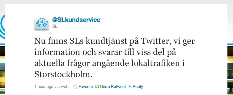 SL, Internet, Elever, Kundservice, Stockholm, Twitter, Sociala Medier