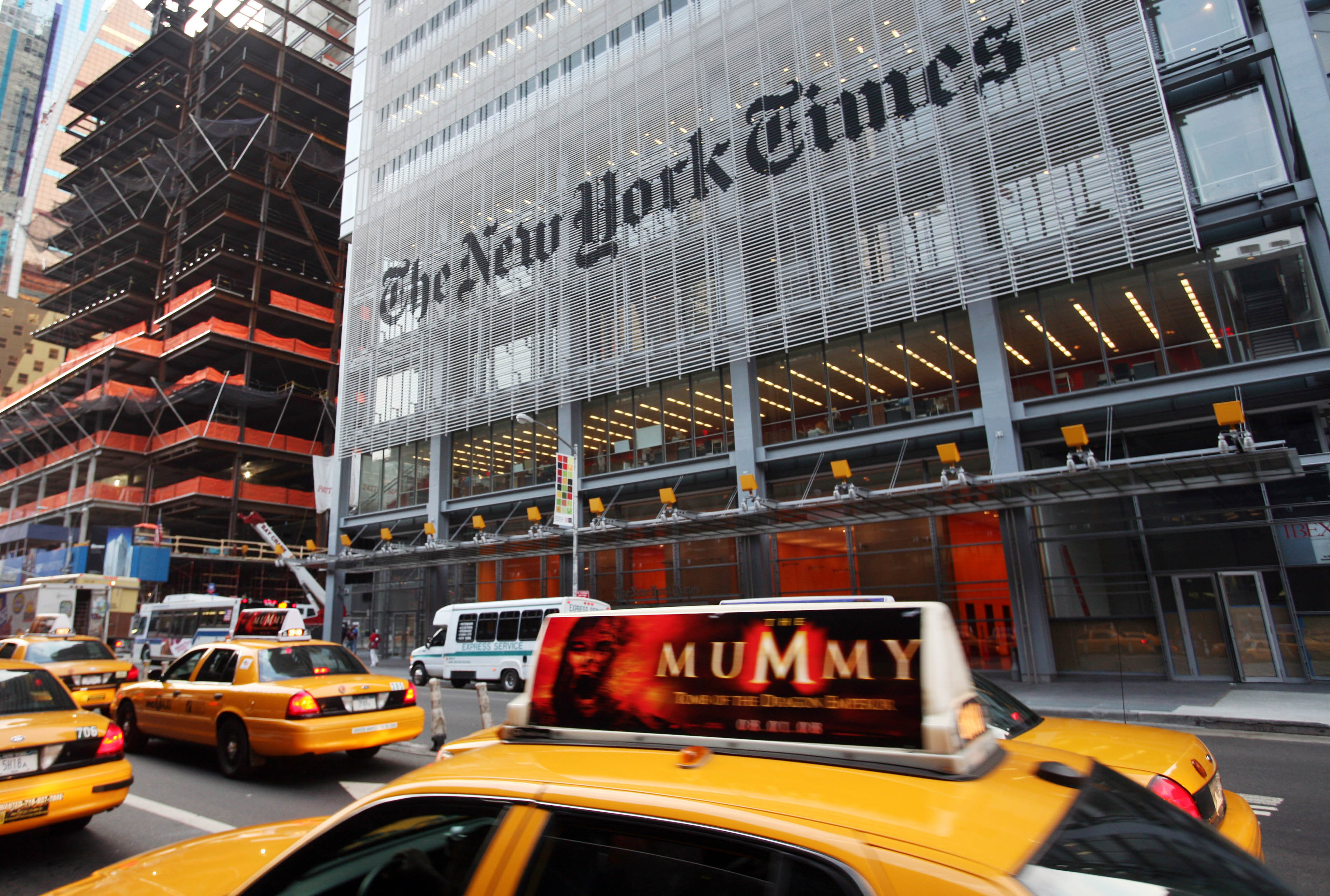 New York Times huvudbyggnad i metropolen.