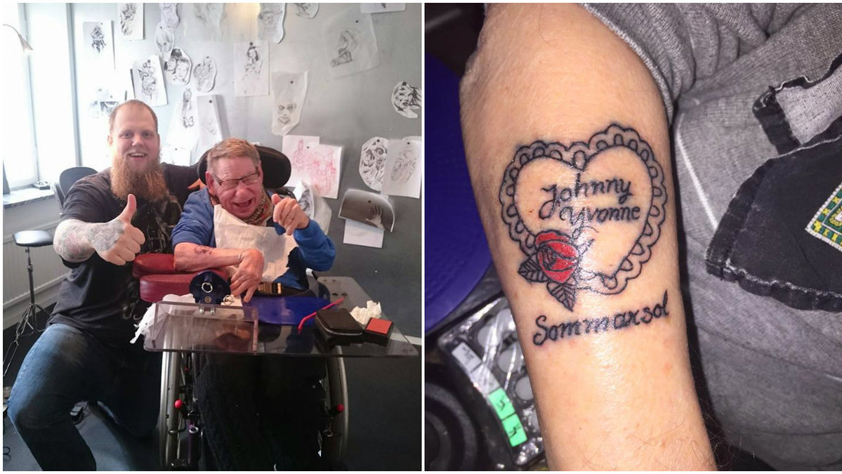 Johnny gjorde en fin hyllningstatuering och blev den äldsta som tatuerat sig på Studio 146. 