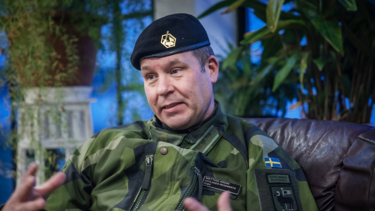 Överste Mattis Ardin, chef för Gotlands regemente, P18.