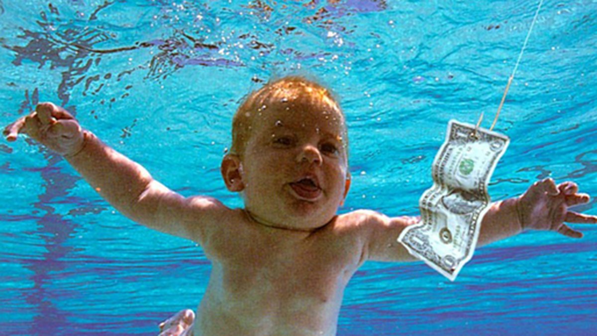 Plåtningen till "Nevermind"-omslaget tog bara 15 sekunder, och bilden togs av fotografen Kirk Weddle. Dollarsedeln på fiskekroken lades till i bilden digitalt i efterhand.