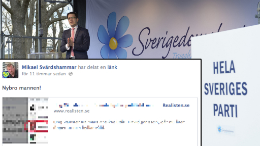 SD-toppen sprider nazistiska tidningens innehåll på sin Facebooksida.