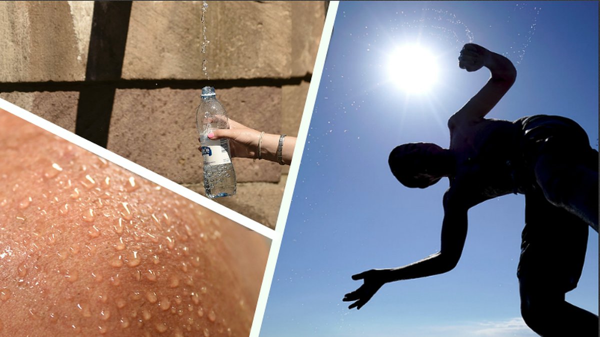 Extrem värme kan vara skadligt, glöm inte dricka vatten annars påverkas din kropp.