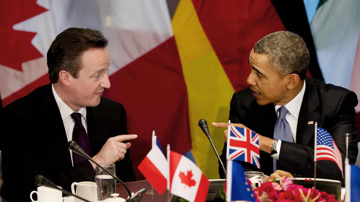 Två världsledare, kollegor och "bros" under ett G7-möte i Nederländerna i mars förra året.
