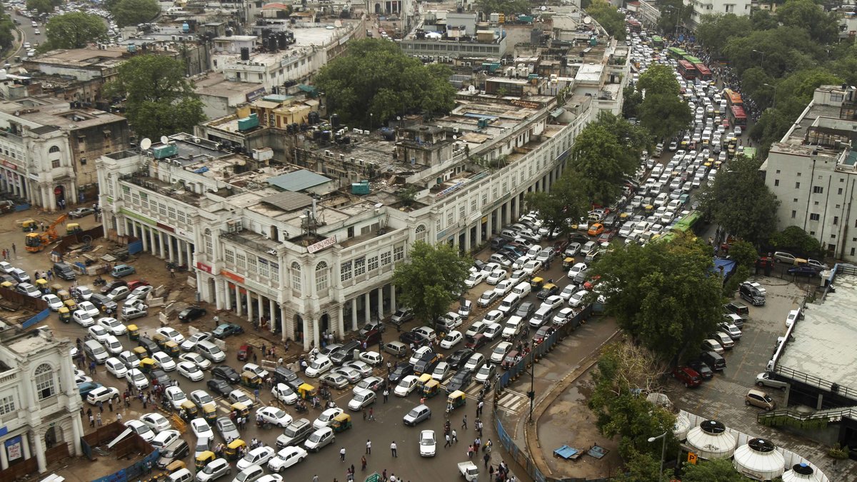 Trafiken i New Delhi.