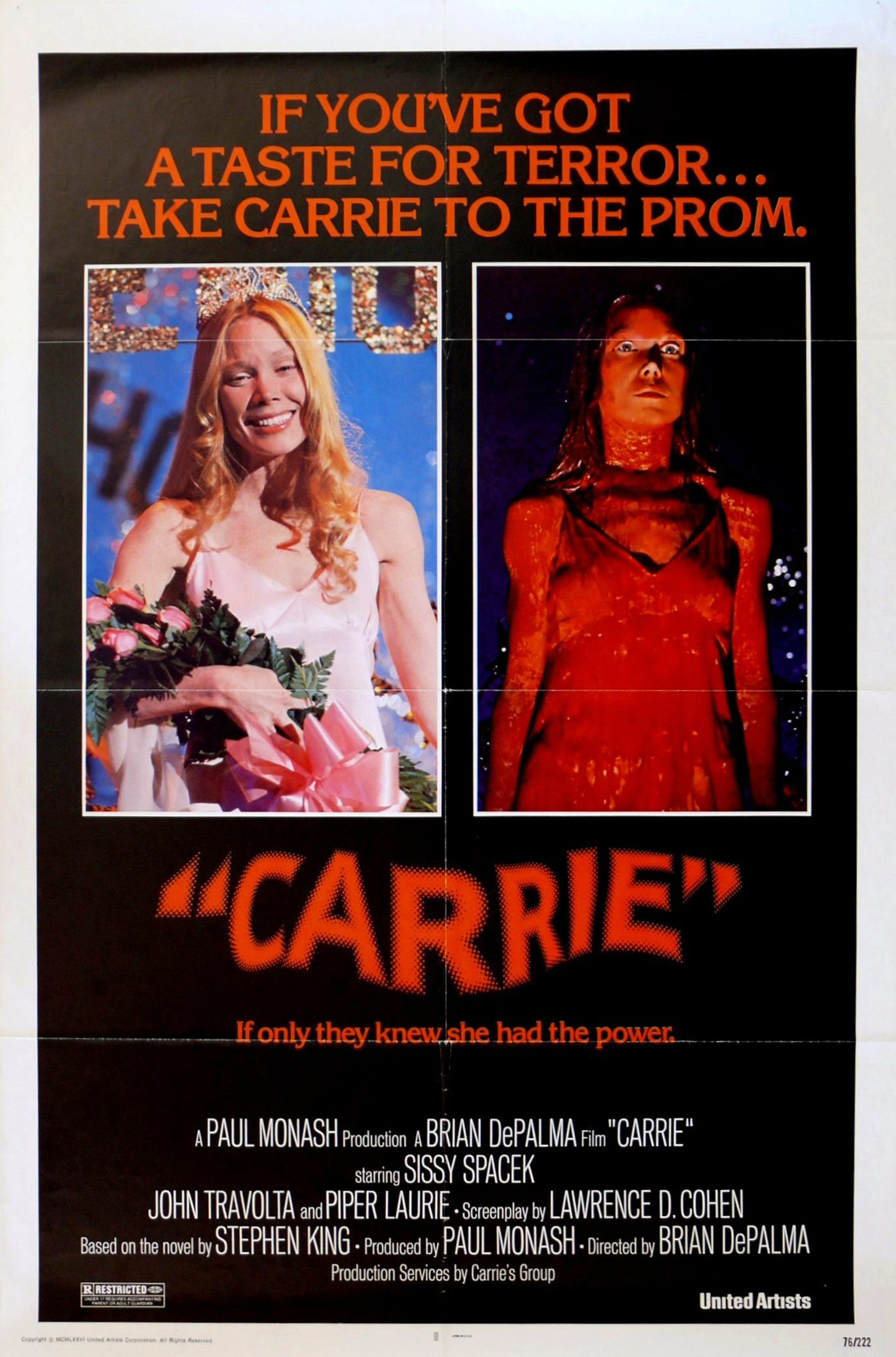 "Carrie", från 1976, regisserades av Brian De Palma.