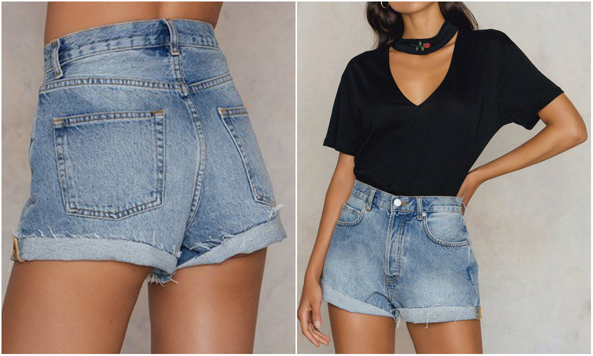 Jeansshorts hög midja Jeansshorts hög midja