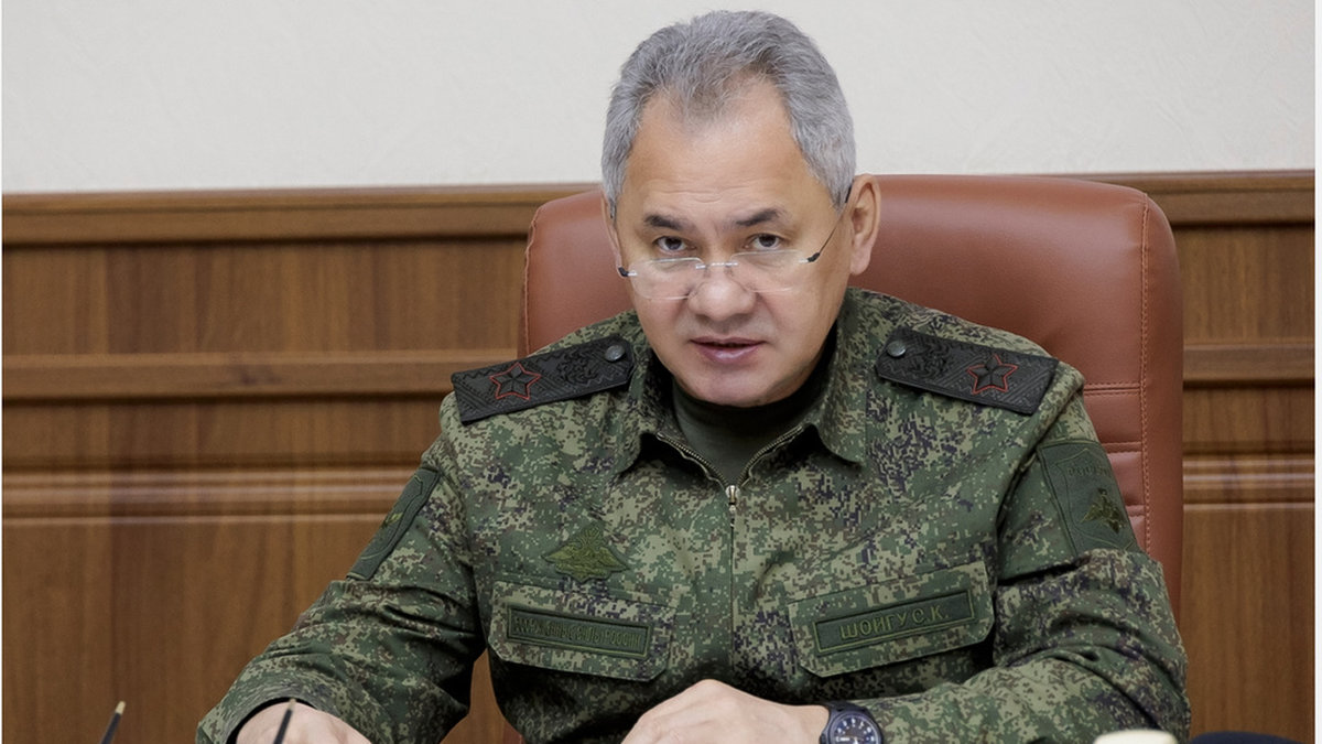 Rysslands försvarsminister Sergej Sjojgu. Bilden kommer från det ryska försvarsdepartementets presservice.
