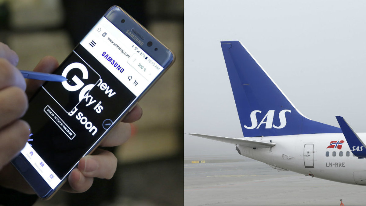 SAS tagit ett beslut att förbjuda Samsungs nya telefon Galaxy Note 7 ombord.