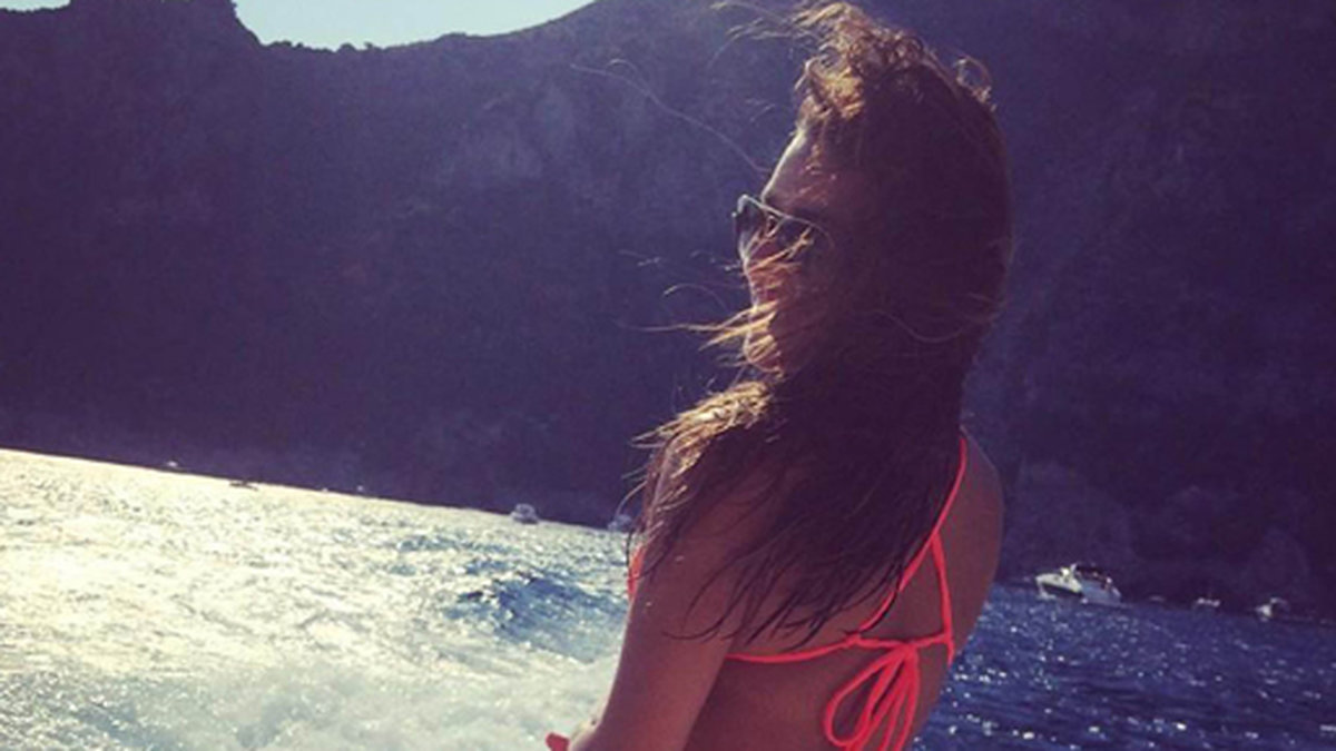 Lea Michele njuter av semester i Italien. 