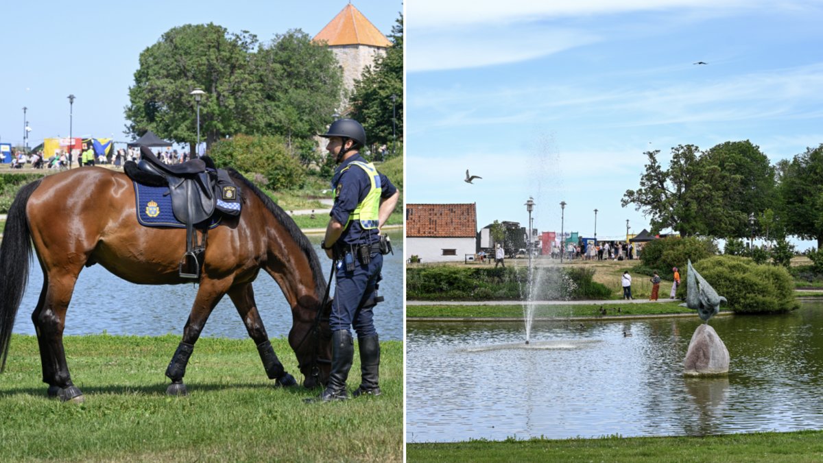 Ridande poliserna ber alla i Visby ha överseende