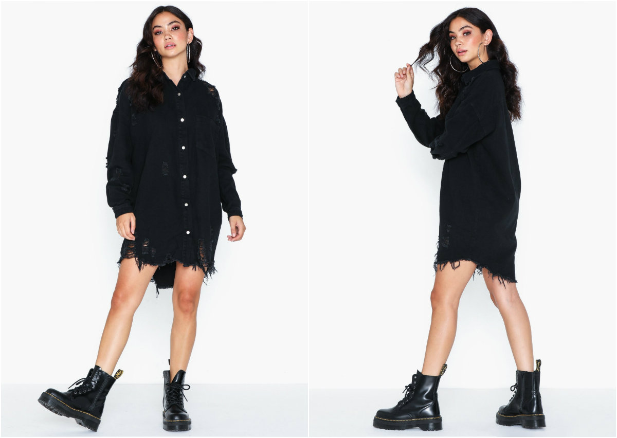 Kort jeansklänning. Foto: Missguided Kort jeansklänning. Foto: Missguided