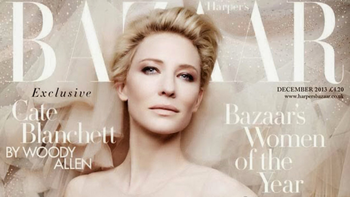 Cate Blanchett på omslaget till Bazaar. 