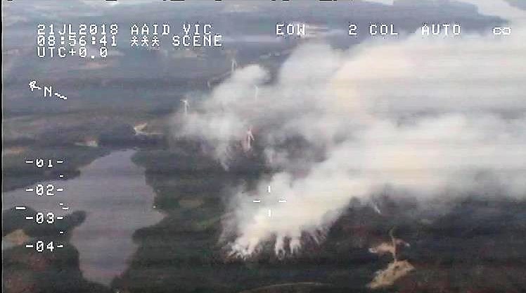 Flygbild över skogsbrand Flygbild över skogsbrand