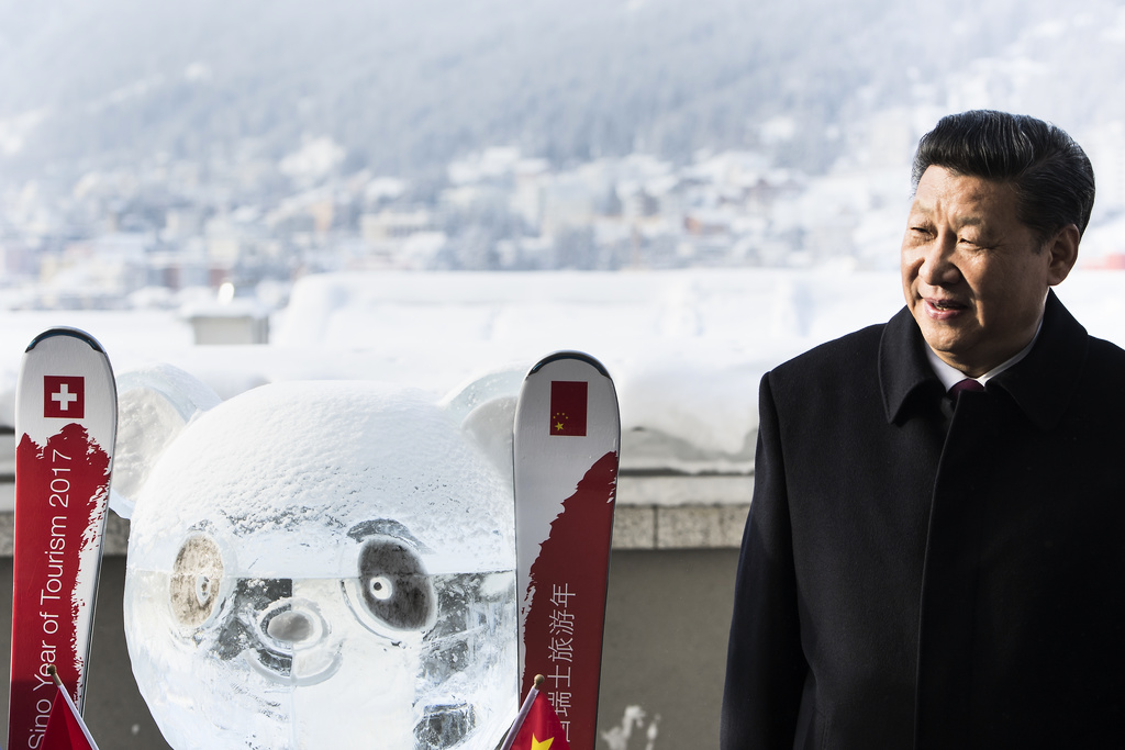Kinas president Xi Jinping på plats i Davos under ett tidigare WEF. Nu har toppmötet skjutits upp två år i rad.