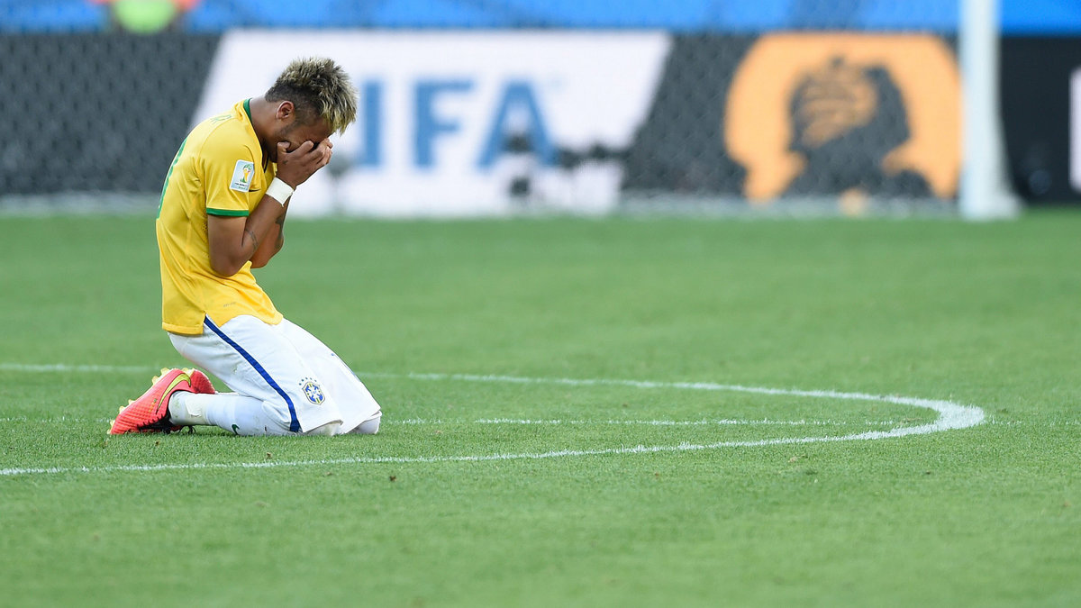 Neymar, Brasilien efter segern på straffar mot Chile. 