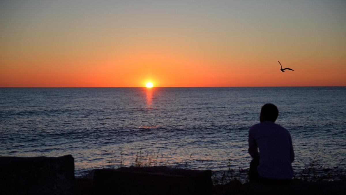 Sommar och solnedgång på Gotland. 