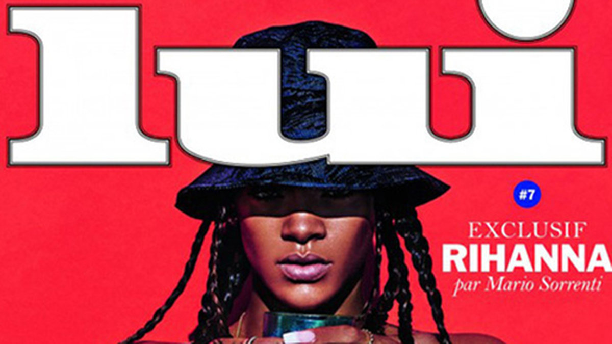 Rihanna bjöd även sina Instagramföljare på det här omslaget där hon poserar för franska magasinet Lui. 