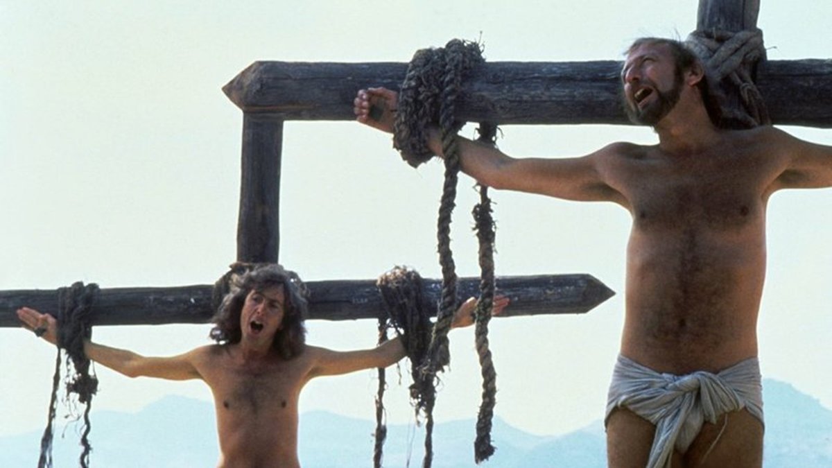 Ur "Life of Brian", en parodi på Jesus och den kristna tron, från 1979.