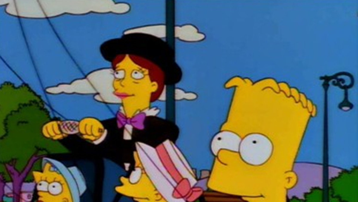 Den minst sagt speciella barnflickan Shary Bobbins sugs in i en flygplansmotor i avsnittet med det något komplicerade namnet "Simpsoncalifragilisticexpialacious".