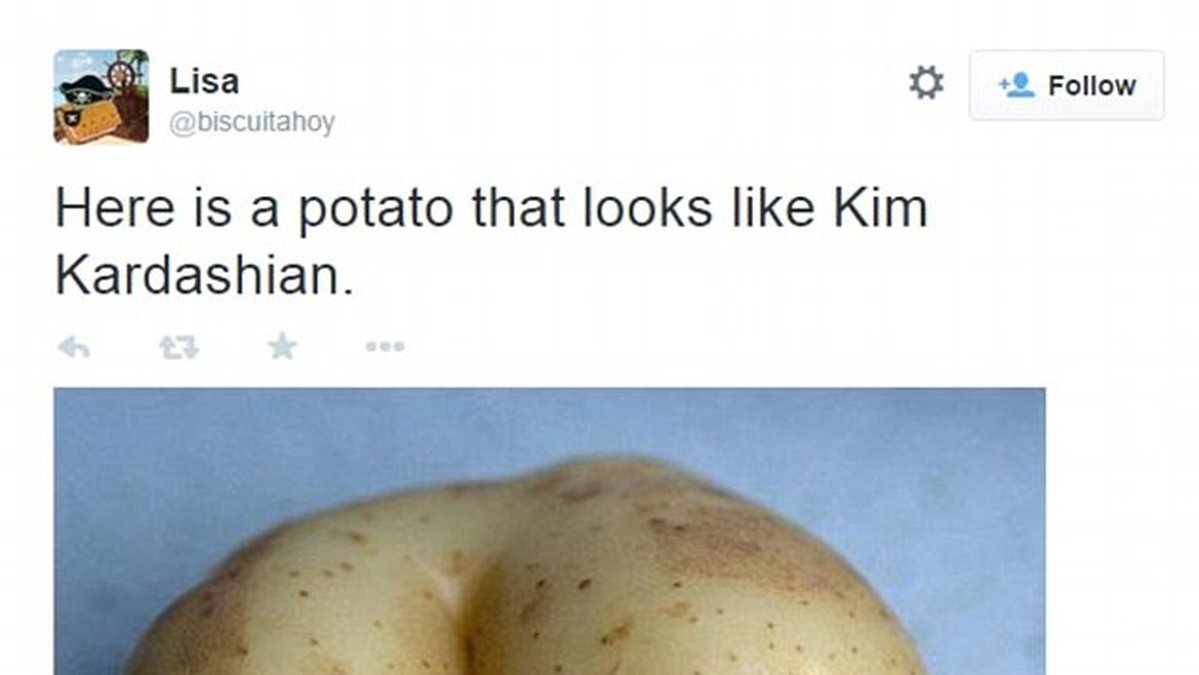 Och här jämförs hon med en potatis. 