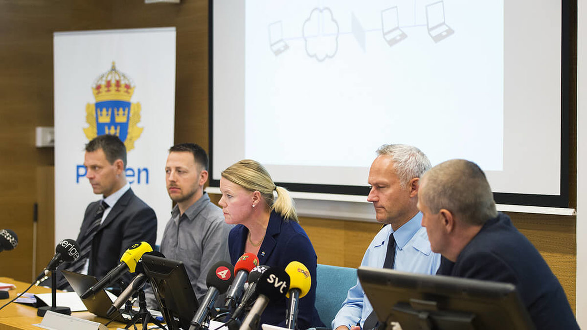 Polisens presskonferens på rättscentrum i Malmö som hölls under måndagen.