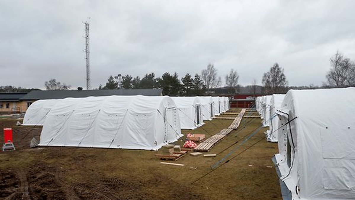 Tältläger för flyktingar.