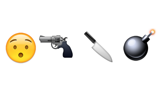 Emoji, tal, Pistol, Bomb, Knivar, Hot
