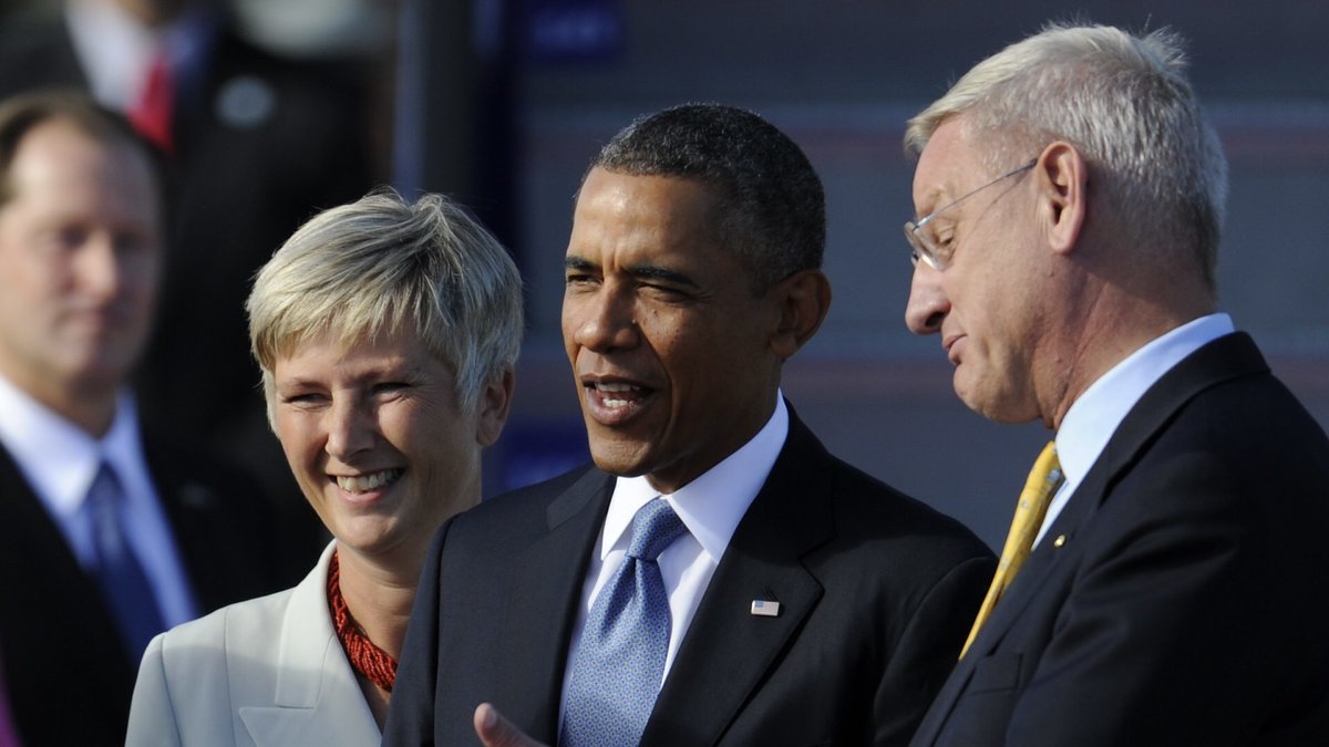 Obama välkomnades av bland annat Carl Bildt.