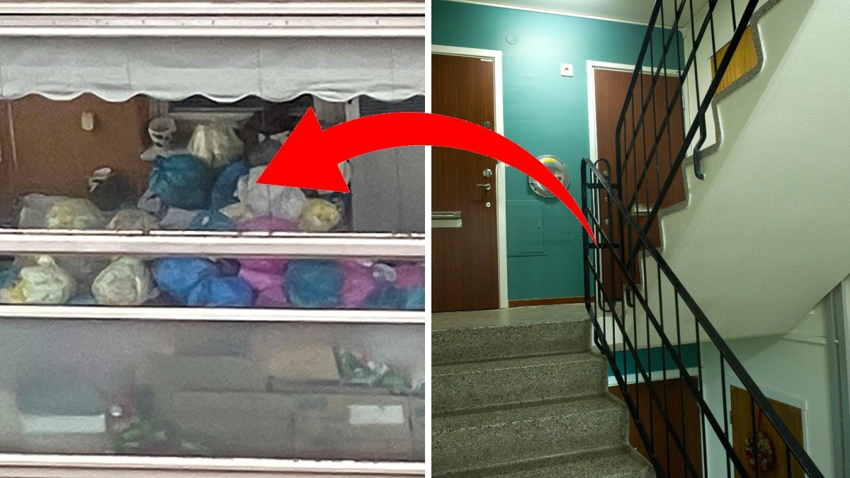 Kvinnan måste flytta på grund av soporna i hennes lägenhet. 