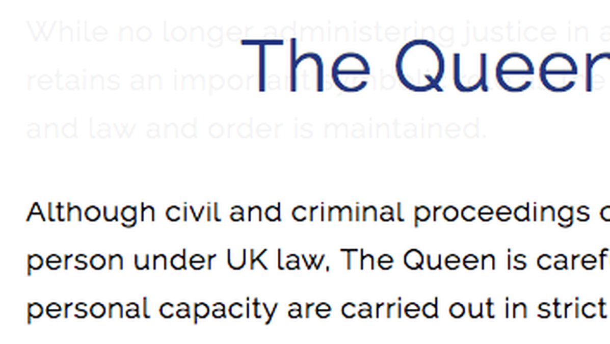 Däremot står faktiskt den regerande monarken i Storbritannien – i det här fallet drottning Elizabeth II – över lagen.